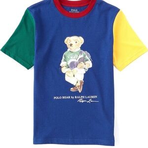 Ralph Lauren Kids' Blue and Yellow Bear Tee